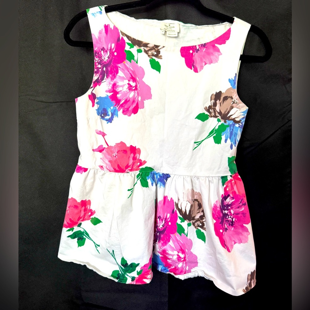 Kate Spade White and Green Top